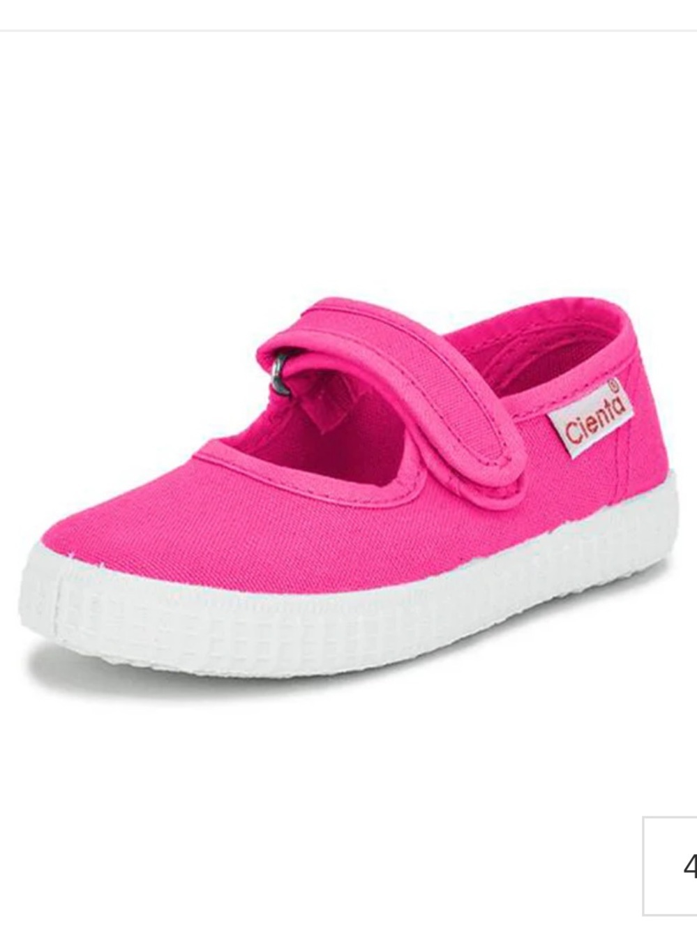 CIENTA Mary Jane Style Canvas Shoes Hot Pink